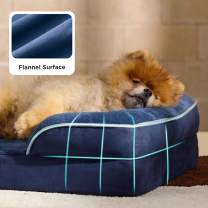 Orthopedic Dog Bed Medium with Removable Washable Cover, 28" Grey | Classic Dog Couch Sofa Waterproof, Cozy Bolster Sides, Nonslip Bottom, Comfy Pet Bed for Puppies, Cats, Senior Dogs, Dog Gift