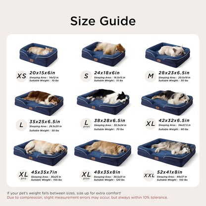 Orthopedic Dog Bed Medium with Removable Washable Cover, 28" Grey | Classic Dog Couch Sofa Waterproof, Cozy Bolster Sides, Nonslip Bottom, Comfy Pet Bed for Puppies, Cats, Senior Dogs, Dog Gift
