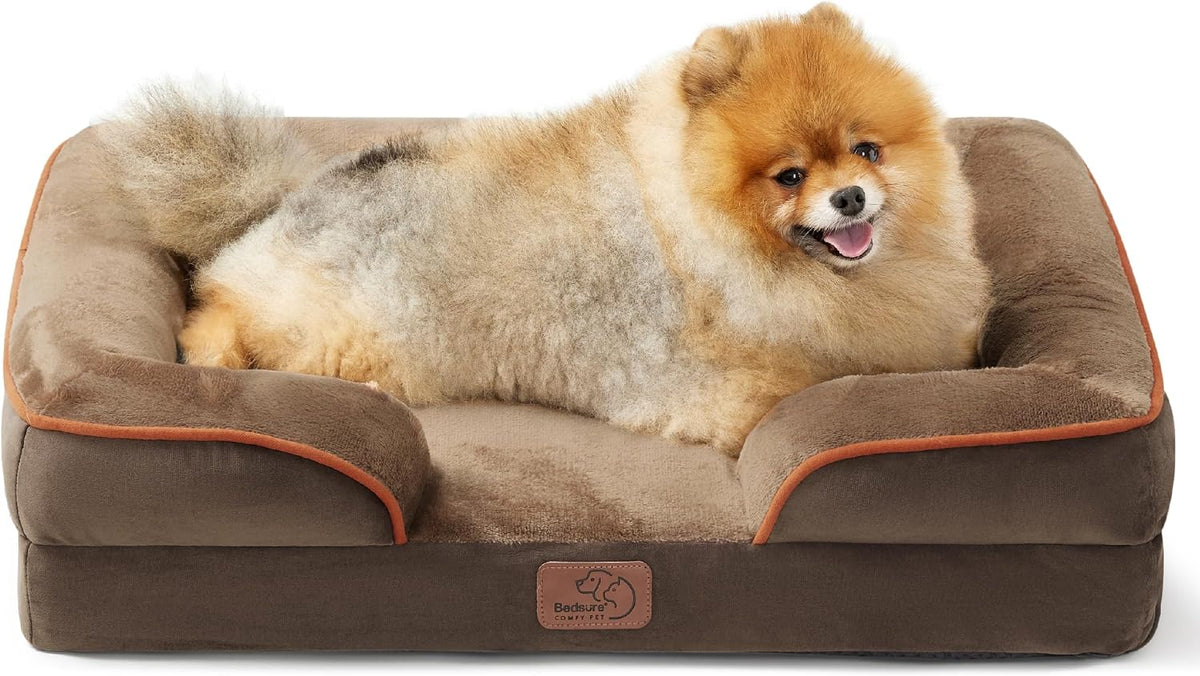 Orthopedic Dog Bed Medium with Removable Washable Cover, 28" Grey | Classic Dog Couch Sofa Waterproof, Cozy Bolster Sides, Nonslip Bottom, Comfy Pet Bed for Puppies, Cats, Senior Dogs, Dog Gift