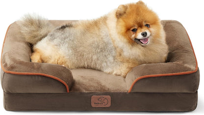 Orthopedic Dog Bed Medium with Removable Washable Cover, 28" Grey | Classic Dog Couch Sofa Waterproof, Cozy Bolster Sides, Nonslip Bottom, Comfy Pet Bed for Puppies, Cats, Senior Dogs, Dog Gift