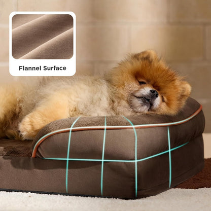 Orthopedic Dog Bed Medium with Removable Washable Cover, 28" Grey | Classic Dog Couch Sofa Waterproof, Cozy Bolster Sides, Nonslip Bottom, Comfy Pet Bed for Puppies, Cats, Senior Dogs, Dog Gift