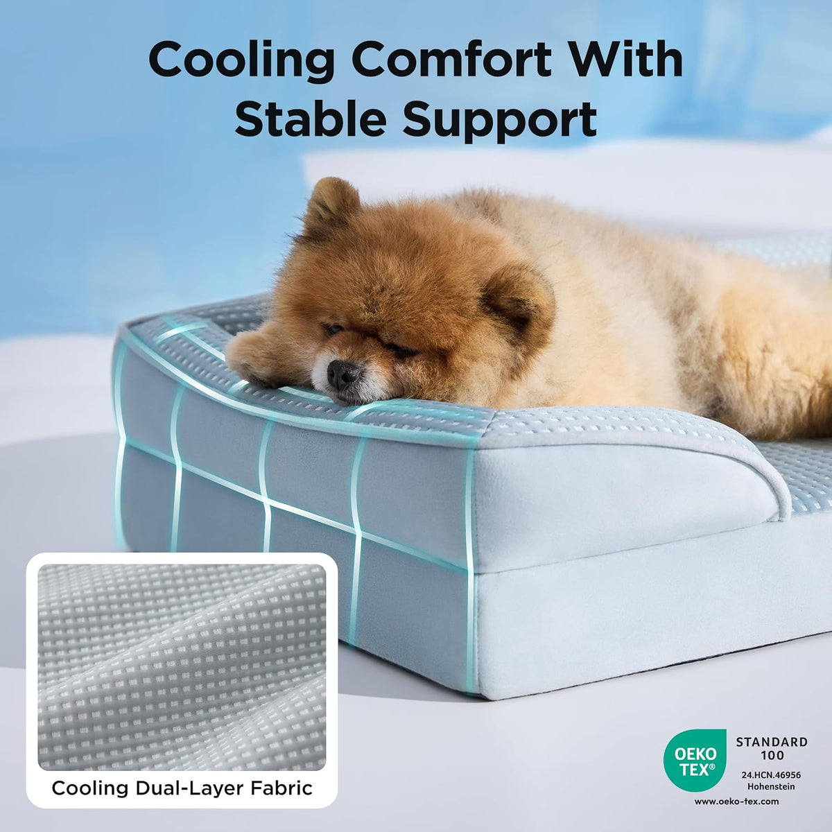 Orthopedic Dog Bed Medium with Removable Washable Cover, 28" Grey | Classic Dog Couch Sofa Waterproof, Cozy Bolster Sides, Nonslip Bottom, Comfy Pet Bed for Puppies, Cats, Senior Dogs, Dog Gift