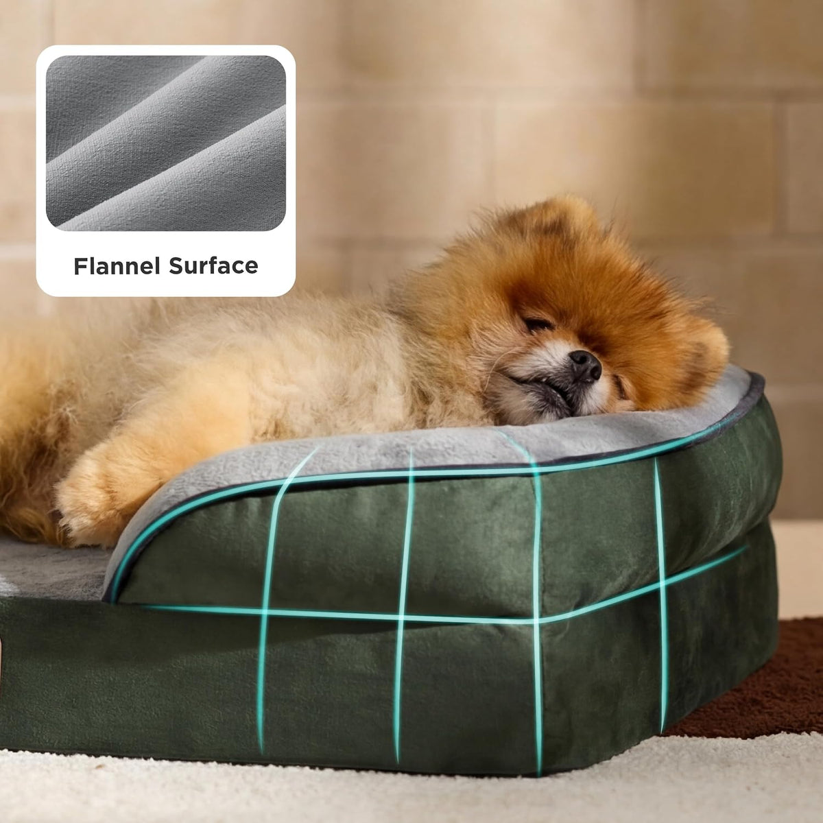 Orthopedic Dog Bed Medium with Removable Washable Cover, 28" Grey | Classic Dog Couch Sofa Waterproof, Cozy Bolster Sides, Nonslip Bottom, Comfy Pet Bed for Puppies, Cats, Senior Dogs, Dog Gift