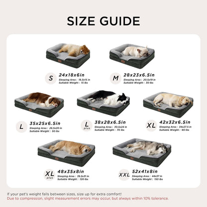 Orthopedic Dog Bed Medium with Removable Washable Cover, 28" Grey | Classic Dog Couch Sofa Waterproof, Cozy Bolster Sides, Nonslip Bottom, Comfy Pet Bed for Puppies, Cats, Senior Dogs, Dog Gift