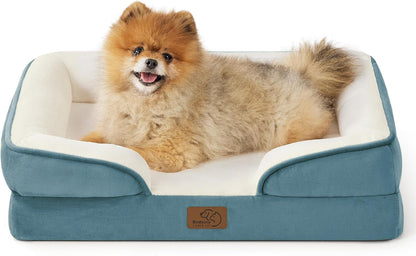 Orthopedic Dog Bed Medium with Removable Washable Cover, 28" Grey | Classic Dog Couch Sofa Waterproof, Cozy Bolster Sides, Nonslip Bottom, Comfy Pet Bed for Puppies, Cats, Senior Dogs, Dog Gift