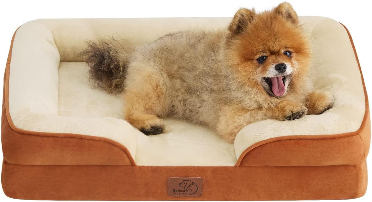 Orthopedic Dog Bed Medium with Removable Washable Cover, 28" Grey | Classic Dog Couch Sofa Waterproof, Cozy Bolster Sides, Nonslip Bottom, Comfy Pet Bed for Puppies, Cats, Senior Dogs, Dog Gift