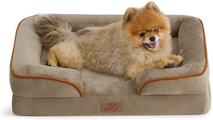 Orthopedic Dog Bed Medium with Removable Washable Cover, 28" Grey | Classic Dog Couch Sofa Waterproof, Cozy Bolster Sides, Nonslip Bottom, Comfy Pet Bed for Puppies, Cats, Senior Dogs, Dog Gift