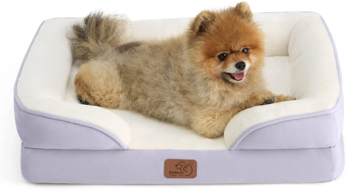 Orthopedic Dog Bed Medium with Removable Washable Cover, 28" Grey | Classic Dog Couch Sofa Waterproof, Cozy Bolster Sides, Nonslip Bottom, Comfy Pet Bed for Puppies, Cats, Senior Dogs, Dog Gift