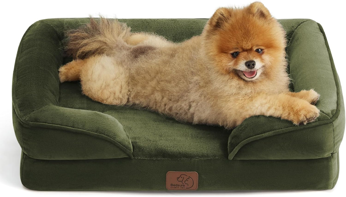 Orthopedic Dog Bed Medium with Removable Washable Cover, 28" Grey | Classic Dog Couch Sofa Waterproof, Cozy Bolster Sides, Nonslip Bottom, Comfy Pet Bed for Puppies, Cats, Senior Dogs, Dog Gift
