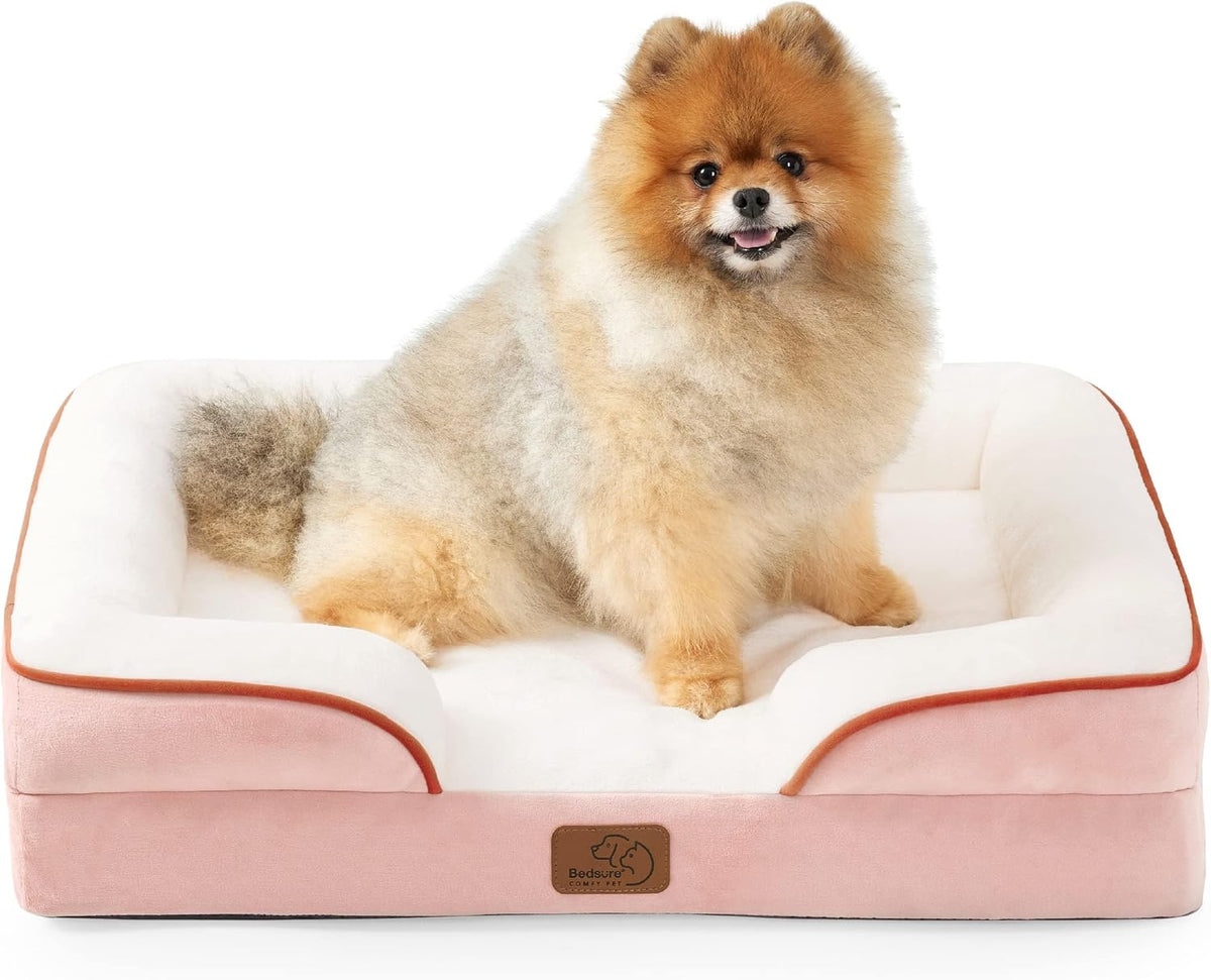 Orthopedic Dog Bed Medium with Removable Washable Cover, 28" Grey | Classic Dog Couch Sofa Waterproof, Cozy Bolster Sides, Nonslip Bottom, Comfy Pet Bed for Puppies, Cats, Senior Dogs, Dog Gift
