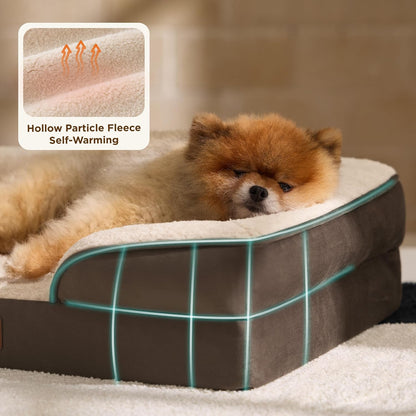 Orthopedic Dog Bed Medium with Removable Washable Cover, 28" Grey | Classic Dog Couch Sofa Waterproof, Cozy Bolster Sides, Nonslip Bottom, Comfy Pet Bed for Puppies, Cats, Senior Dogs, Dog Gift