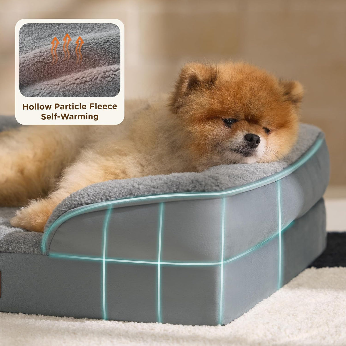 Orthopedic Dog Bed Medium with Removable Washable Cover, 28" Grey | Classic Dog Couch Sofa Waterproof, Cozy Bolster Sides, Nonslip Bottom, Comfy Pet Bed for Puppies, Cats, Senior Dogs, Dog Gift