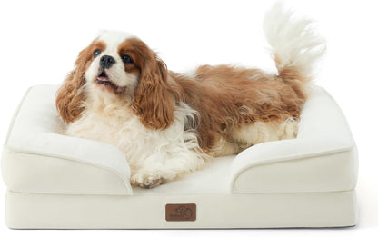 Orthopedic Dog Bed Medium with Removable Washable Cover, 28" Grey | Classic Dog Couch Sofa Waterproof, Cozy Bolster Sides, Nonslip Bottom, Comfy Pet Bed for Puppies, Cats, Senior Dogs, Dog Gift
