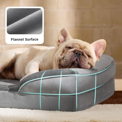 Orthopedic Dog Bed Medium with Removable Washable Cover, 28" Grey | Classic Dog Couch Sofa Waterproof, Cozy Bolster Sides, Nonslip Bottom, Comfy Pet Bed for Puppies, Cats, Senior Dogs, Dog Gift