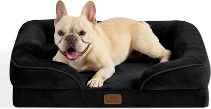 Orthopedic Dog Bed Medium with Removable Washable Cover, 28" Grey | Classic Dog Couch Sofa Waterproof, Cozy Bolster Sides, Nonslip Bottom, Comfy Pet Bed for Puppies, Cats, Senior Dogs, Dog Gift