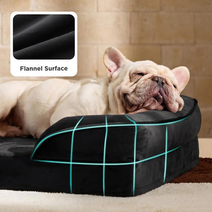 Orthopedic Dog Bed Medium with Removable Washable Cover, 28" Grey | Classic Dog Couch Sofa Waterproof, Cozy Bolster Sides, Nonslip Bottom, Comfy Pet Bed for Puppies, Cats, Senior Dogs, Dog Gift