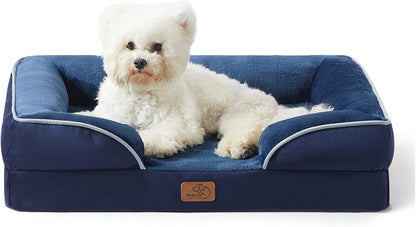 Orthopedic Dog Bed Medium with Removable Washable Cover, 28" Grey | Classic Dog Couch Sofa Waterproof, Cozy Bolster Sides, Nonslip Bottom, Comfy Pet Bed for Puppies, Cats, Senior Dogs, Dog Gift