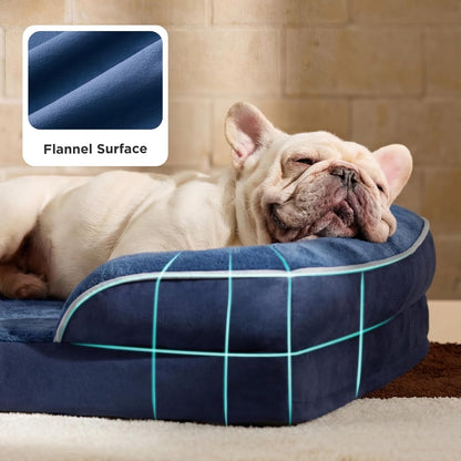 Orthopedic Dog Bed Medium with Removable Washable Cover, 28" Grey | Classic Dog Couch Sofa Waterproof, Cozy Bolster Sides, Nonslip Bottom, Comfy Pet Bed for Puppies, Cats, Senior Dogs, Dog Gift