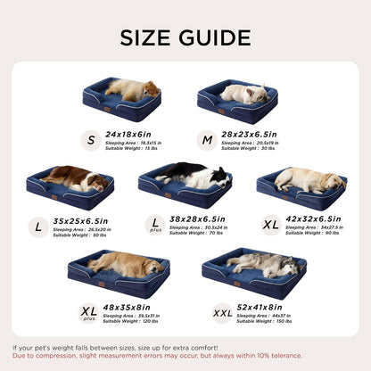 Orthopedic Dog Bed Medium with Removable Washable Cover, 28" Grey | Classic Dog Couch Sofa Waterproof, Cozy Bolster Sides, Nonslip Bottom, Comfy Pet Bed for Puppies, Cats, Senior Dogs, Dog Gift