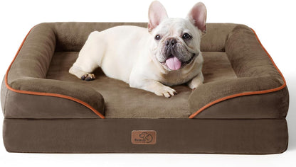 Orthopedic Dog Bed Medium with Removable Washable Cover, 28" Grey | Classic Dog Couch Sofa Waterproof, Cozy Bolster Sides, Nonslip Bottom, Comfy Pet Bed for Puppies, Cats, Senior Dogs, Dog Gift