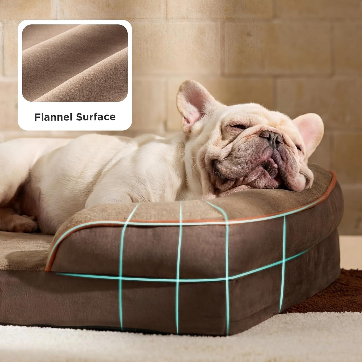 Orthopedic Dog Bed Medium with Removable Washable Cover, 28" Grey | Classic Dog Couch Sofa Waterproof, Cozy Bolster Sides, Nonslip Bottom, Comfy Pet Bed for Puppies, Cats, Senior Dogs, Dog Gift