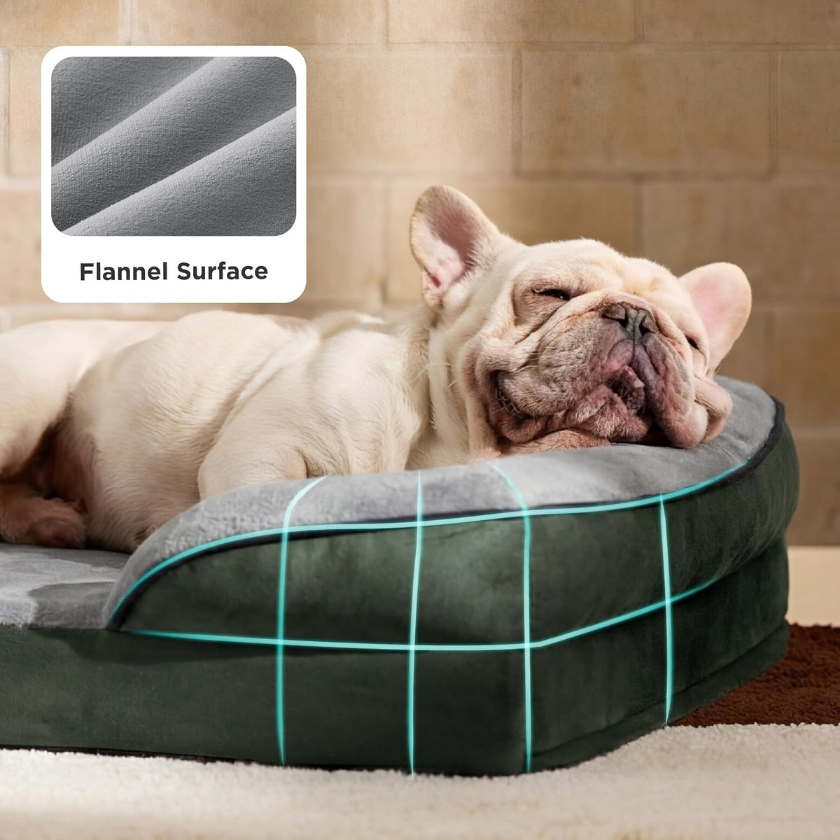 Orthopedic Dog Bed Medium with Removable Washable Cover, 28" Grey | Classic Dog Couch Sofa Waterproof, Cozy Bolster Sides, Nonslip Bottom, Comfy Pet Bed for Puppies, Cats, Senior Dogs, Dog Gift