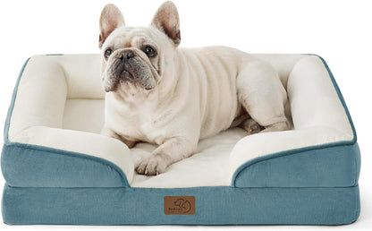 Orthopedic Dog Bed Medium with Removable Washable Cover, 28" Grey | Classic Dog Couch Sofa Waterproof, Cozy Bolster Sides, Nonslip Bottom, Comfy Pet Bed for Puppies, Cats, Senior Dogs, Dog Gift