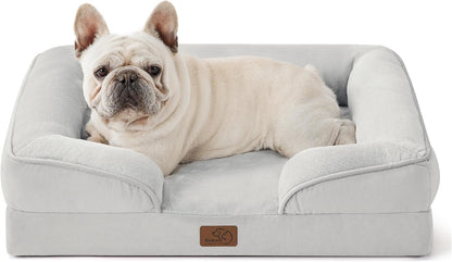 Orthopedic Dog Bed Medium with Removable Washable Cover, 28" Grey | Classic Dog Couch Sofa Waterproof, Cozy Bolster Sides, Nonslip Bottom, Comfy Pet Bed for Puppies, Cats, Senior Dogs, Dog Gift