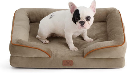 Orthopedic Dog Bed Medium with Removable Washable Cover, 28" Grey | Classic Dog Couch Sofa Waterproof, Cozy Bolster Sides, Nonslip Bottom, Comfy Pet Bed for Puppies, Cats, Senior Dogs, Dog Gift