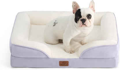 Orthopedic Dog Bed Medium with Removable Washable Cover, 28" Grey | Classic Dog Couch Sofa Waterproof, Cozy Bolster Sides, Nonslip Bottom, Comfy Pet Bed for Puppies, Cats, Senior Dogs, Dog Gift