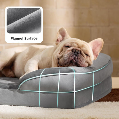 Orthopedic Dog Bed Medium with Removable Washable Cover, 28" Grey | Classic Dog Couch Sofa Waterproof, Cozy Bolster Sides, Nonslip Bottom, Comfy Pet Bed for Puppies, Cats, Senior Dogs, Dog Gift