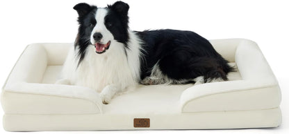 Orthopedic Dog Bed Medium with Removable Washable Cover, 28" Grey | Classic Dog Couch Sofa Waterproof, Cozy Bolster Sides, Nonslip Bottom, Comfy Pet Bed for Puppies, Cats, Senior Dogs, Dog Gift