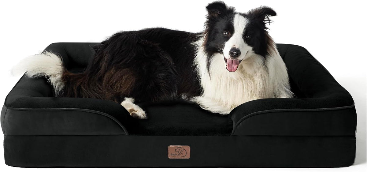 Orthopedic Dog Bed Medium with Removable Washable Cover, 28" Grey | Classic Dog Couch Sofa Waterproof, Cozy Bolster Sides, Nonslip Bottom, Comfy Pet Bed for Puppies, Cats, Senior Dogs, Dog Gift