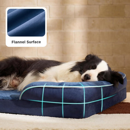 Orthopedic Dog Bed Medium with Removable Washable Cover, 28" Grey | Classic Dog Couch Sofa Waterproof, Cozy Bolster Sides, Nonslip Bottom, Comfy Pet Bed for Puppies, Cats, Senior Dogs, Dog Gift