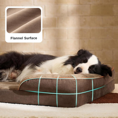 Orthopedic Dog Bed Medium with Removable Washable Cover, 28" Grey | Classic Dog Couch Sofa Waterproof, Cozy Bolster Sides, Nonslip Bottom, Comfy Pet Bed for Puppies, Cats, Senior Dogs, Dog Gift