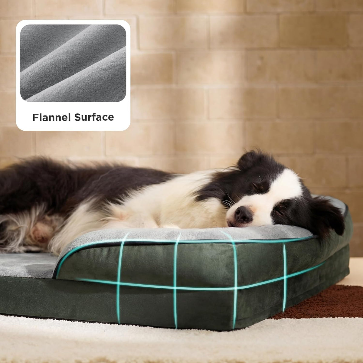Orthopedic Dog Bed Medium with Removable Washable Cover, 28" Grey | Classic Dog Couch Sofa Waterproof, Cozy Bolster Sides, Nonslip Bottom, Comfy Pet Bed for Puppies, Cats, Senior Dogs, Dog Gift