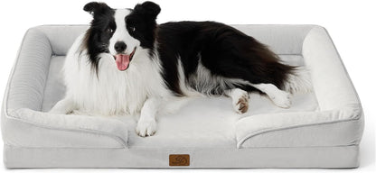 Orthopedic Dog Bed Medium with Removable Washable Cover, 28" Grey | Classic Dog Couch Sofa Waterproof, Cozy Bolster Sides, Nonslip Bottom, Comfy Pet Bed for Puppies, Cats, Senior Dogs, Dog Gift