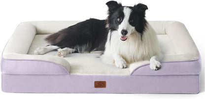 Orthopedic Dog Bed Medium with Removable Washable Cover, 28" Grey | Classic Dog Couch Sofa Waterproof, Cozy Bolster Sides, Nonslip Bottom, Comfy Pet Bed for Puppies, Cats, Senior Dogs, Dog Gift