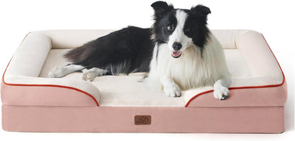 Orthopedic Dog Bed Medium with Removable Washable Cover, 28" Grey | Classic Dog Couch Sofa Waterproof, Cozy Bolster Sides, Nonslip Bottom, Comfy Pet Bed for Puppies, Cats, Senior Dogs, Dog Gift