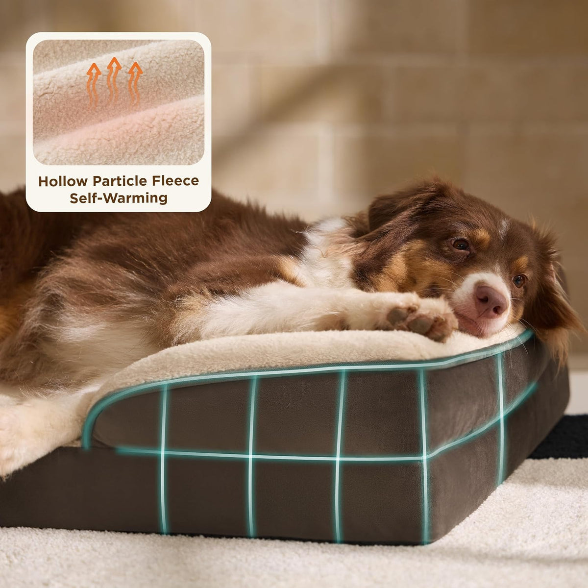 Orthopedic Dog Bed Medium with Removable Washable Cover, 28" Grey | Classic Dog Couch Sofa Waterproof, Cozy Bolster Sides, Nonslip Bottom, Comfy Pet Bed for Puppies, Cats, Senior Dogs, Dog Gift