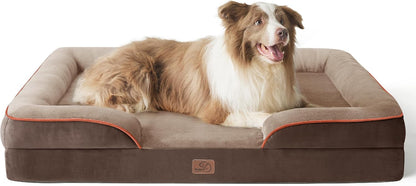 Orthopedic Dog Bed Medium with Removable Washable Cover, 28" Grey | Classic Dog Couch Sofa Waterproof, Cozy Bolster Sides, Nonslip Bottom, Comfy Pet Bed for Puppies, Cats, Senior Dogs, Dog Gift
