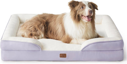 Orthopedic Dog Bed Medium with Removable Washable Cover, 28" Grey | Classic Dog Couch Sofa Waterproof, Cozy Bolster Sides, Nonslip Bottom, Comfy Pet Bed for Puppies, Cats, Senior Dogs, Dog Gift
