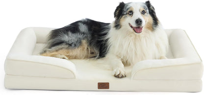 Orthopedic Dog Bed Medium with Removable Washable Cover, 28" Grey | Classic Dog Couch Sofa Waterproof, Cozy Bolster Sides, Nonslip Bottom, Comfy Pet Bed for Puppies, Cats, Senior Dogs, Dog Gift