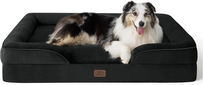 Orthopedic Dog Bed Medium with Removable Washable Cover, 28" Grey | Classic Dog Couch Sofa Waterproof, Cozy Bolster Sides, Nonslip Bottom, Comfy Pet Bed for Puppies, Cats, Senior Dogs, Dog Gift