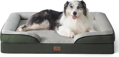 Orthopedic Dog Bed Medium with Removable Washable Cover, 28" Grey | Classic Dog Couch Sofa Waterproof, Cozy Bolster Sides, Nonslip Bottom, Comfy Pet Bed for Puppies, Cats, Senior Dogs, Dog Gift