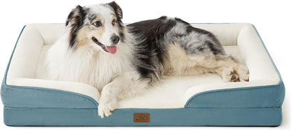 Orthopedic Dog Bed Medium with Removable Washable Cover, 28" Grey | Classic Dog Couch Sofa Waterproof, Cozy Bolster Sides, Nonslip Bottom, Comfy Pet Bed for Puppies, Cats, Senior Dogs, Dog Gift