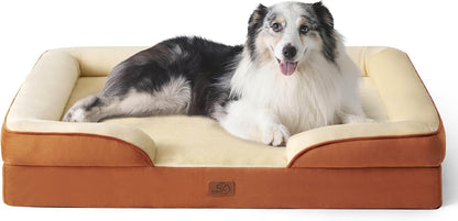Orthopedic Dog Bed Medium with Removable Washable Cover, 28" Grey | Classic Dog Couch Sofa Waterproof, Cozy Bolster Sides, Nonslip Bottom, Comfy Pet Bed for Puppies, Cats, Senior Dogs, Dog Gift