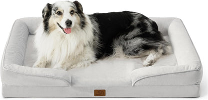 Orthopedic Dog Bed Medium with Removable Washable Cover, 28" Grey | Classic Dog Couch Sofa Waterproof, Cozy Bolster Sides, Nonslip Bottom, Comfy Pet Bed for Puppies, Cats, Senior Dogs, Dog Gift