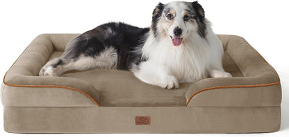 Orthopedic Dog Bed Medium with Removable Washable Cover, 28" Grey | Classic Dog Couch Sofa Waterproof, Cozy Bolster Sides, Nonslip Bottom, Comfy Pet Bed for Puppies, Cats, Senior Dogs, Dog Gift