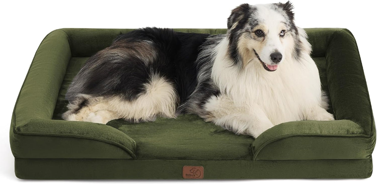 Orthopedic Dog Bed Medium with Removable Washable Cover, 28" Grey | Classic Dog Couch Sofa Waterproof, Cozy Bolster Sides, Nonslip Bottom, Comfy Pet Bed for Puppies, Cats, Senior Dogs, Dog Gift